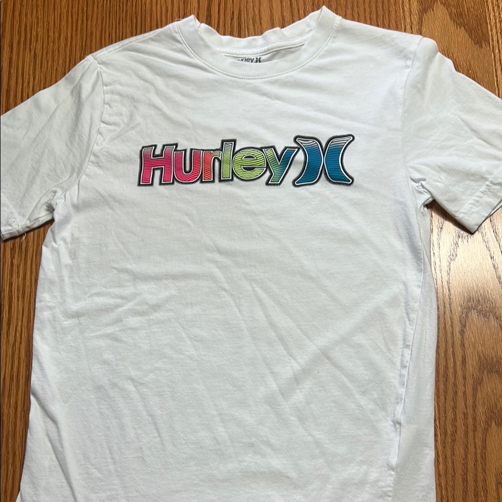 Hurley White Short Sleeve Tee with Logo